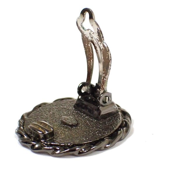 CHANEL Mademoiselle Round Earrings 05P Clip-On Silver-plated France ACC - Picture 8 of 8